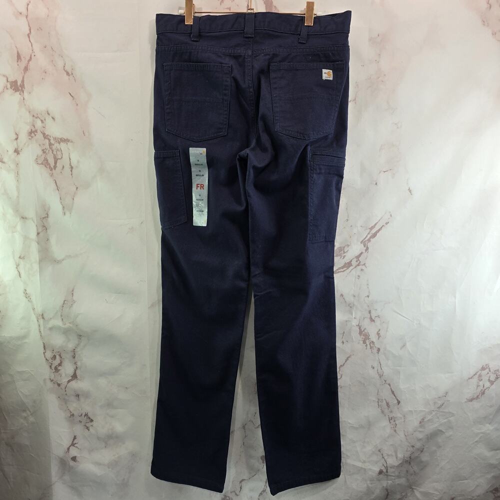 Carhartt Pants Womens 10 X 33 FR Blue Fire Resistant Rugged Flex Original Fit